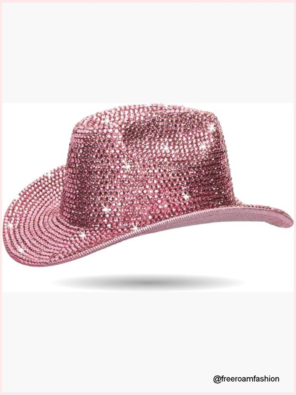 Neon Holographic Cowboy Hat with Rhinestones for Costume Party